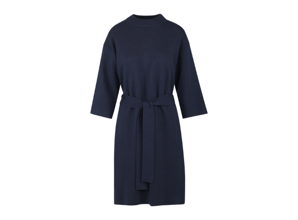 Ebanie Dress Navy M Knit dress with belt 
