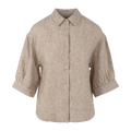 Eline SS Shirt Sand XS Puffed sleeve SS linen shirt