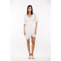Hilke Dress White M Cotton wrap  dress
