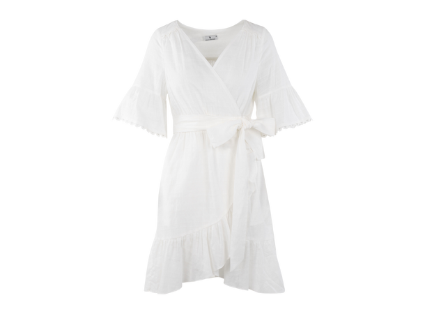 Hilke Dress White M Cotton wrap  dress 
