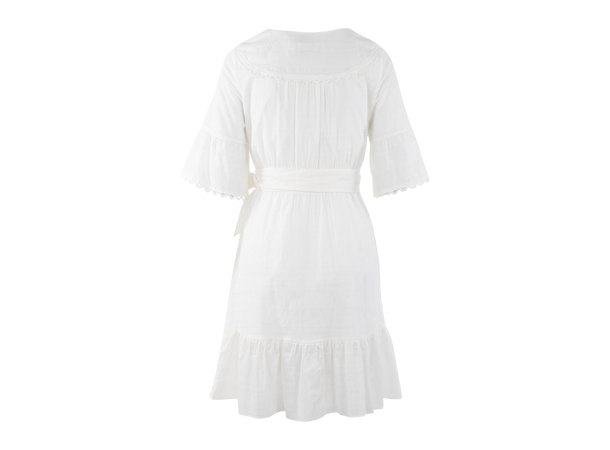 Hilke Dress White M Cotton wrap  dress 