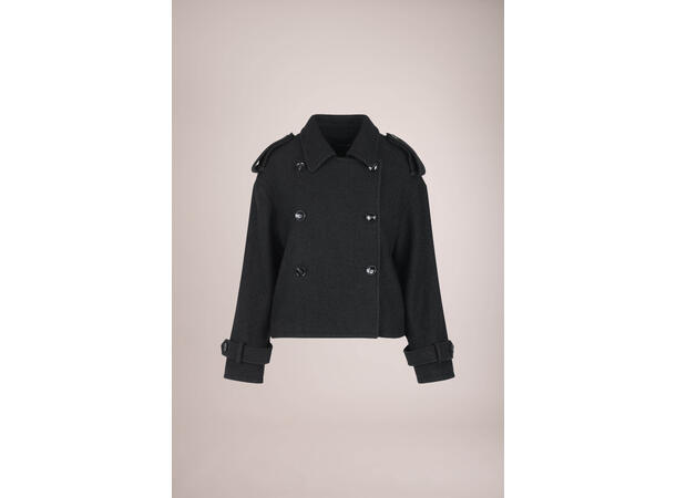 Hilly Jacket Black M Short wool trench jacket 