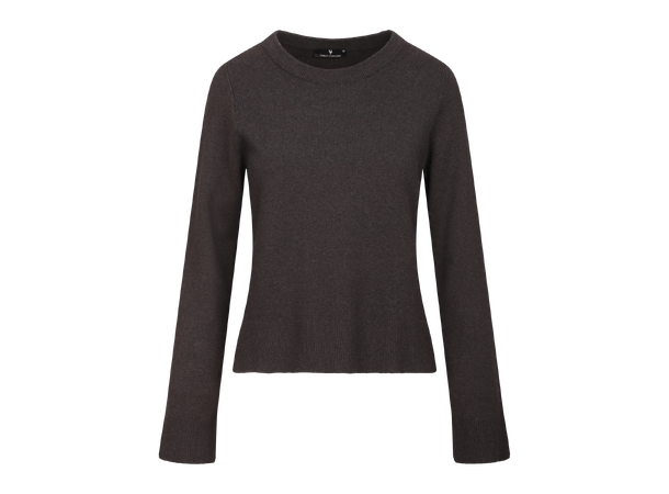 Lila Sweater Dark Brown S Viscose knit LS sweater 
