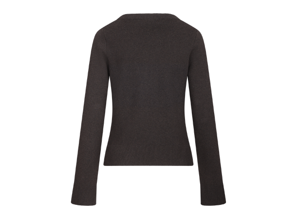 Lila Sweater Dark Brown S Viscose knit LS sweater 