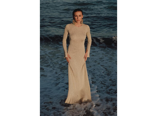 Meline Dress Gold M Maxi sequin glitter dress 