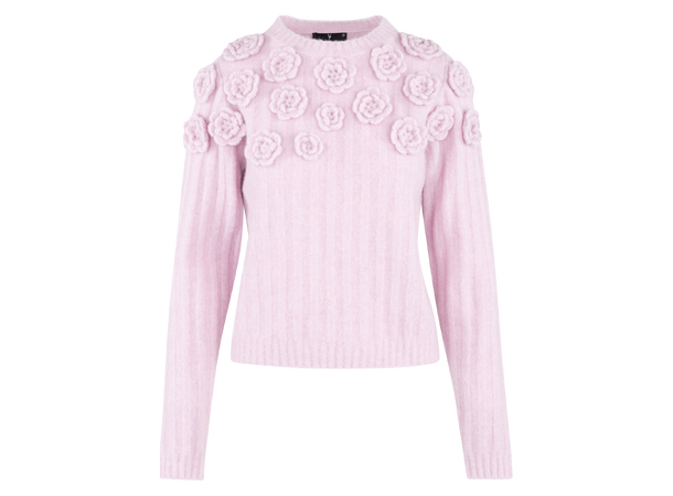 Mimmi Sweater Light Pink M Fashion flower sweater Urban Pioneers AS