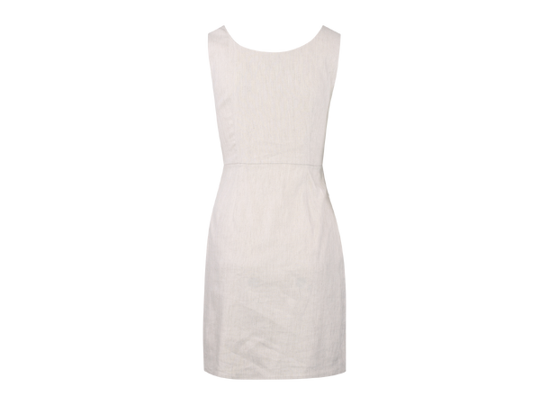 Nikoline Dress Light Sand M Cut-out linen dress 