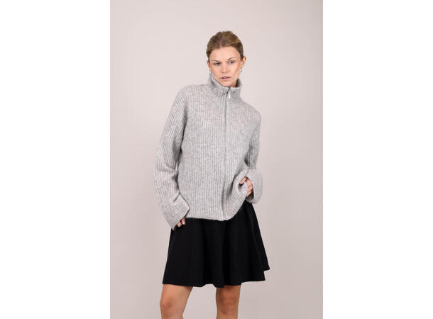 Pandora Cardigan Light grey M Mohair zip wool cardigan 