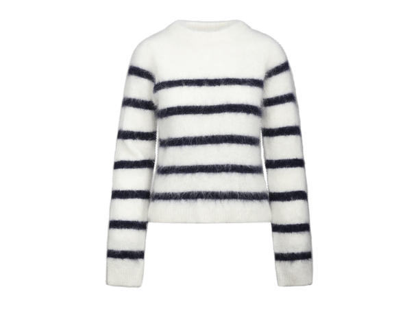 Prue Sweater Cream M Striped alpaca crewneck 