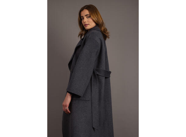 Ulla Coat Charcoal S Long coat with lapel 