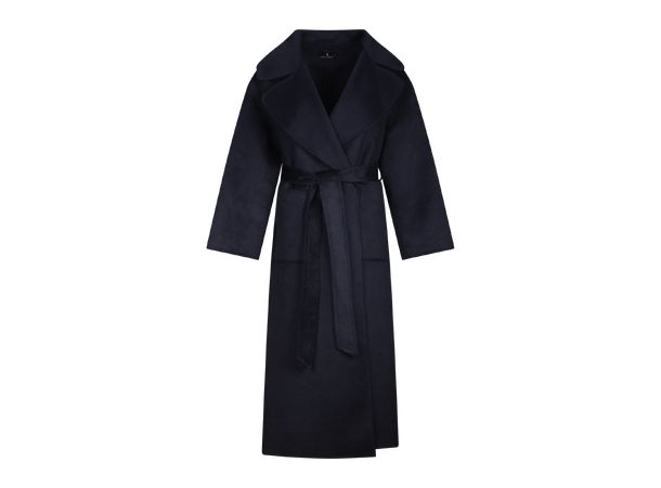 Ulla Coat Navy S Long coat with lapel 