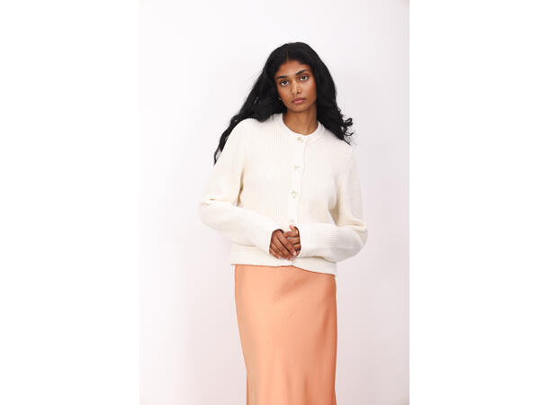 Valentine Cardigan Cream M Striped cotton jacket 