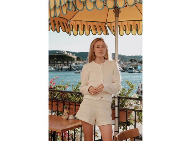 Valentine Cardigan Cream M Striped cotton jacket 
