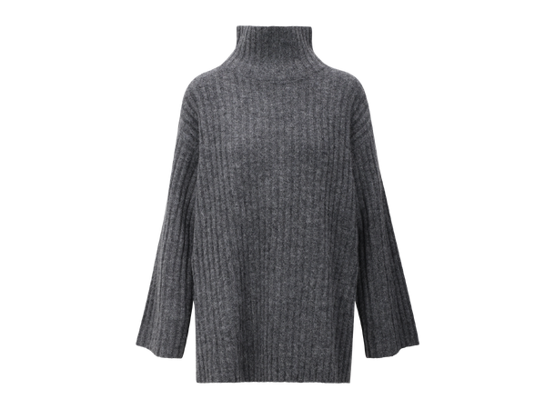 Vanya Sweater Dark Grey M Rib knit t-neck 