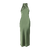 Rikki Dress Olive L Satin twisted neck long dress 