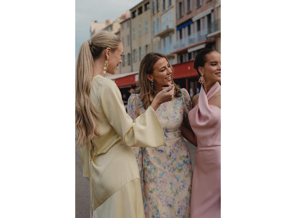 Adelle Dress Multi AOP M Silk print maxi dress 