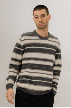 Arlo Sweater Multi striped teddy knit