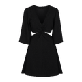 Ayla Dress Black XS Cut-out slub dress