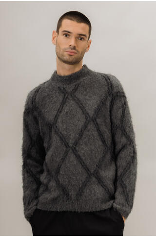 Bowen Reversible Sweater Hairy argyle sweater