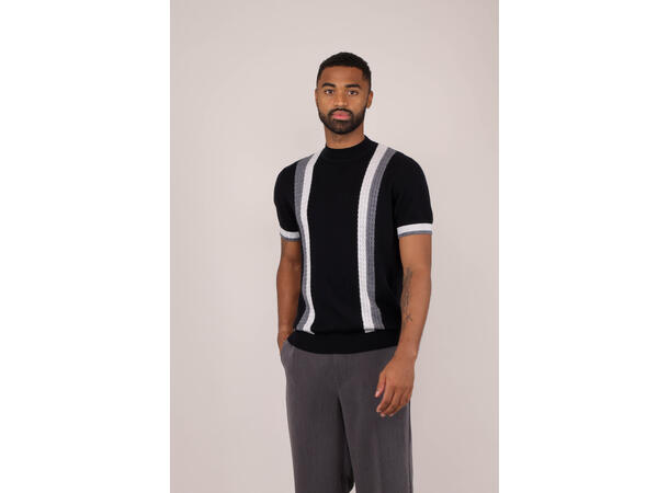 Duke Tee Black multi M Merino wool knit t-shirt 
