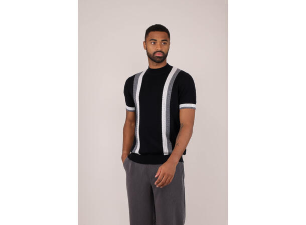 Duke Tee Black multi M Merino wool knit t-shirt 