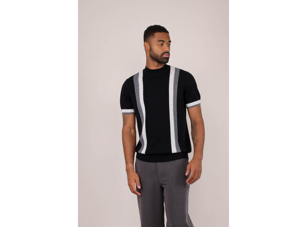 Duke Tee Black multi M Merino wool knit t-shirt 