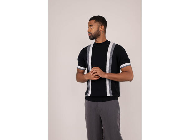 Duke Tee Black multi M Merino wool knit t-shirt 