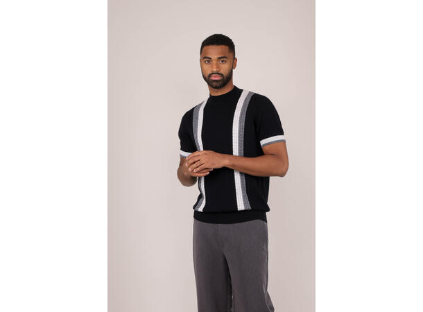 Duke Tee Black multi M Merino wool knit t-shirt 