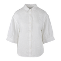 Eline SS Shirt White S Puffed sleeve SS linen shirt