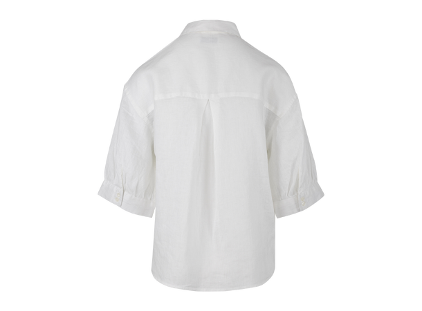 Eline SS Shirt White S Puffed sleeve SS linen shirt 