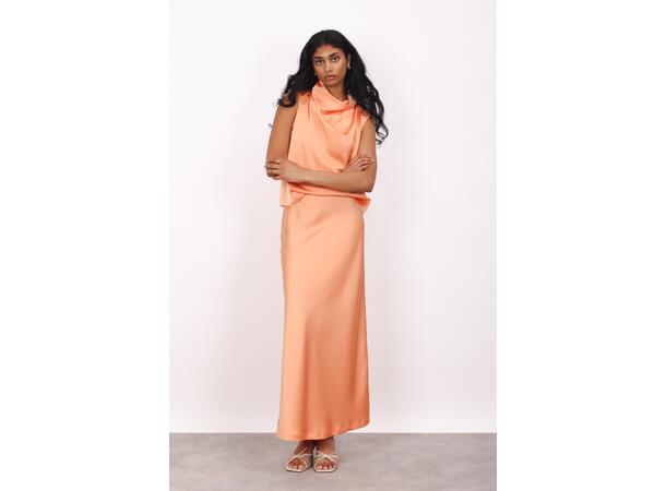 Gamma Skirt Nectarine M Maxi satin slip skirt 