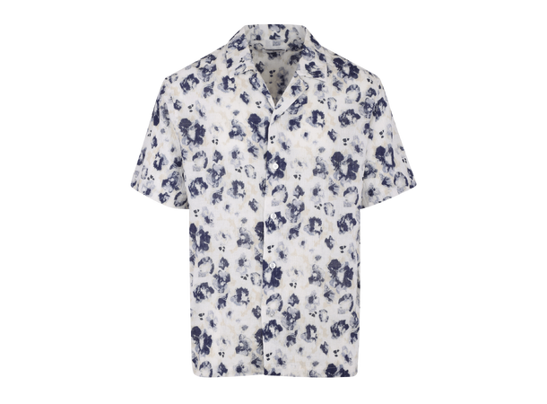 Gaston SS Shirt Blue AOP L Linen AOP SS shirt 