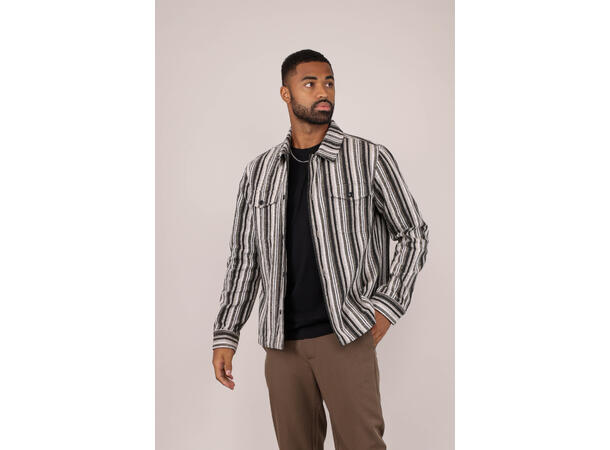 Gedda Overhirt Sand L Velvet striped overshirt 