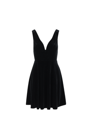 Ginza Dress Velour deep v-neck dress