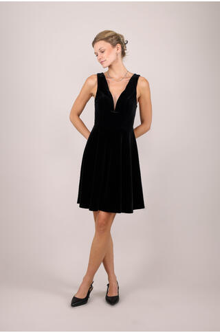 Ginza Dress Velour deep v-neck dress