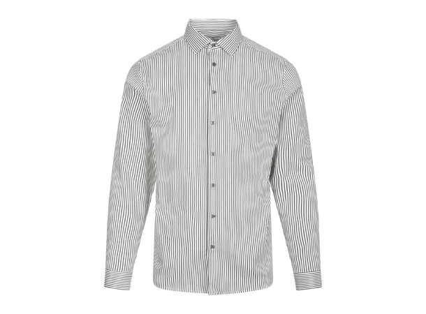 Obazi Shirt White/Forest Night S Striped Bamboo viscose shirt 