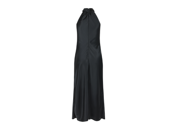 Rikki Dress Black L Satin twisted neck long dress 