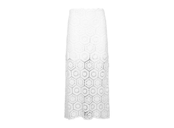 Senada Skirt White XL Crochet long skort 