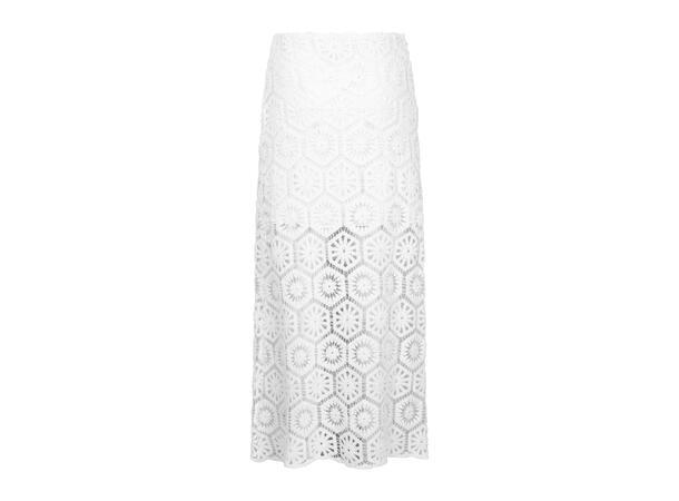 Senada Skirt White XL Crochet long skort 