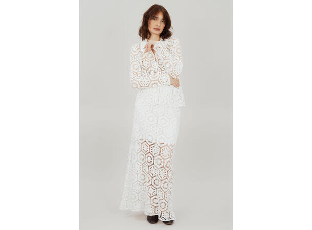 Senada Skirt White XL Crochet long skort 