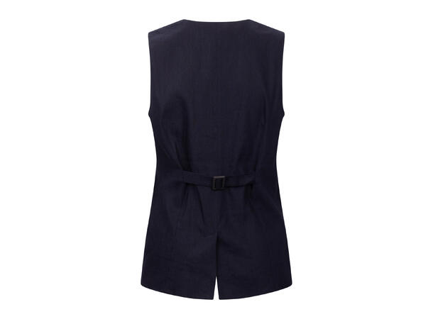 Simmy Waistcoat Navy M Long linen waistcoat 
