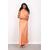 Gamma Skirt Nectarine M Maxi satin slip skirt 