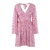 Claudia Dress Pink AOP M V-neck open back mini dress 