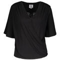 Anette T-shirt Black XL Viscose jersey wrap top
