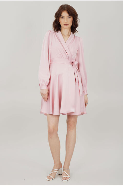 Awa Dress Pink XS Short wrap dress