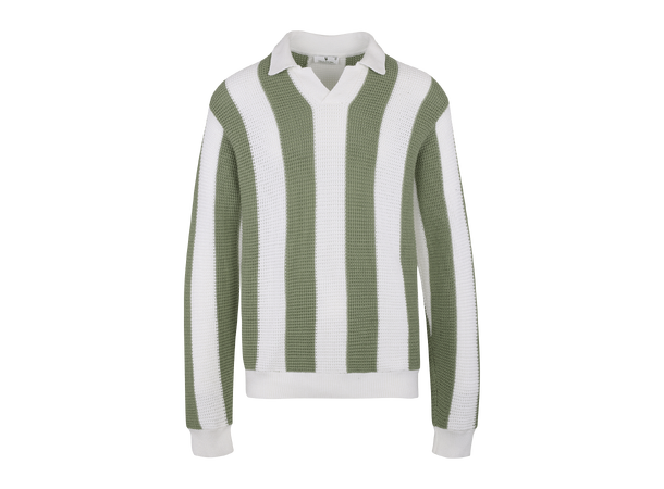 Claude Sweater Light Green M Structure block stripe sweater 