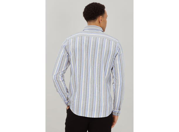 Daniel LS Shirt Blue multi L Cotton stripe LS shirt 