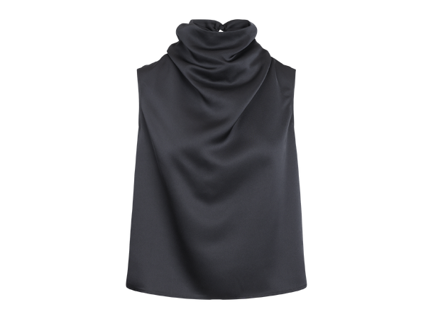Ellinor Top Black S Satin watefall top 