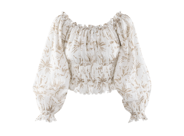 Gamela Top Sand AOP M LS crop top 