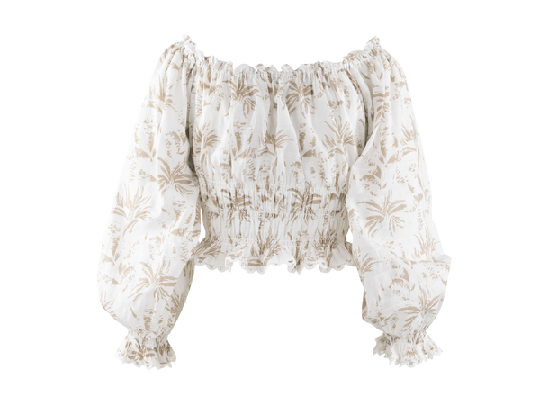 Gamela Top Sand AOP M LS crop top 